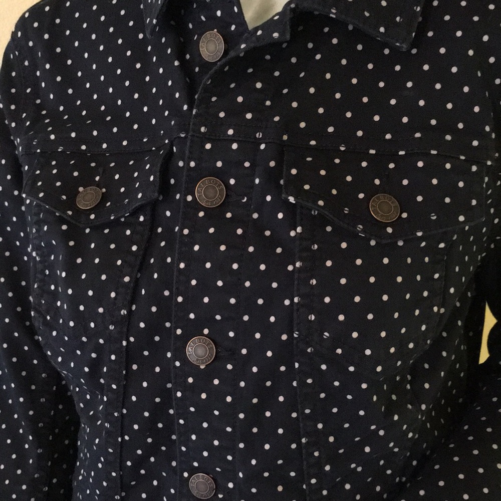 TALBOTS | THE CLASSIC DENIM JACKET-DOT PRINT - Picture 6 of 12